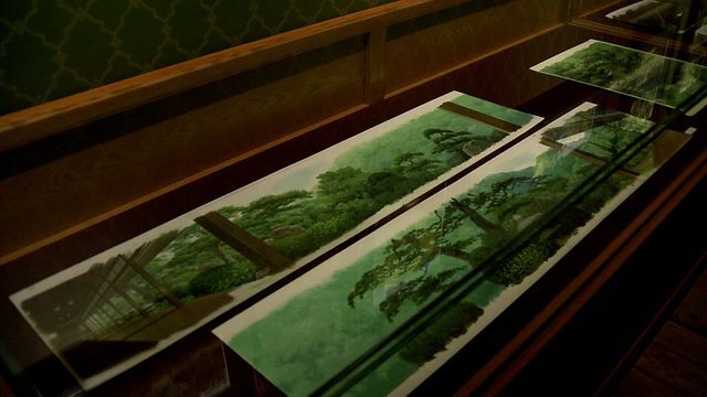 青サギが飛び立つシーンで使われた背景美術　(c) Museo d'Arte Ghibli　　(c) Studio Ghibli