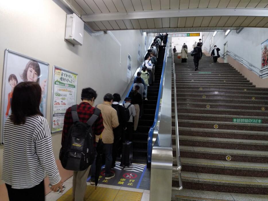 実証実験を行っている大宮駅のエスカレーター