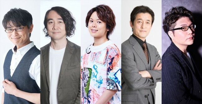 アニメ『青のミブロ』に出演する（左から）石井真、浜田賢二、村瀬歩、宮本充、櫻井トオル