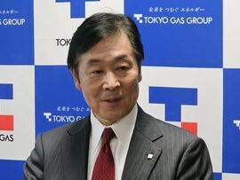 東京ガスの笹山社長（28日、都内）