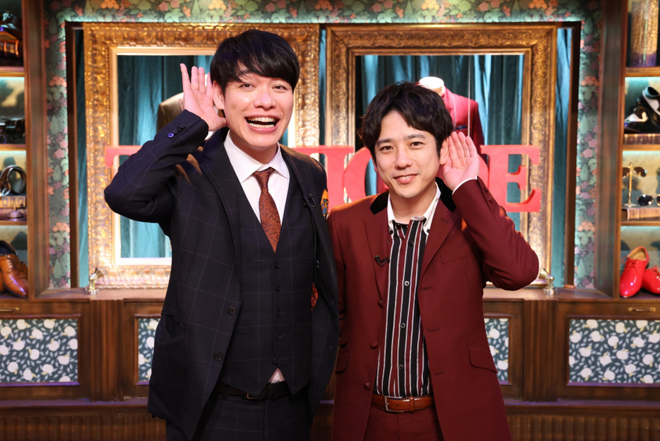 9日放送『川島二宮のタミゴエ』に出演する（左から）川島明、二宮和也（C）フジテレビ