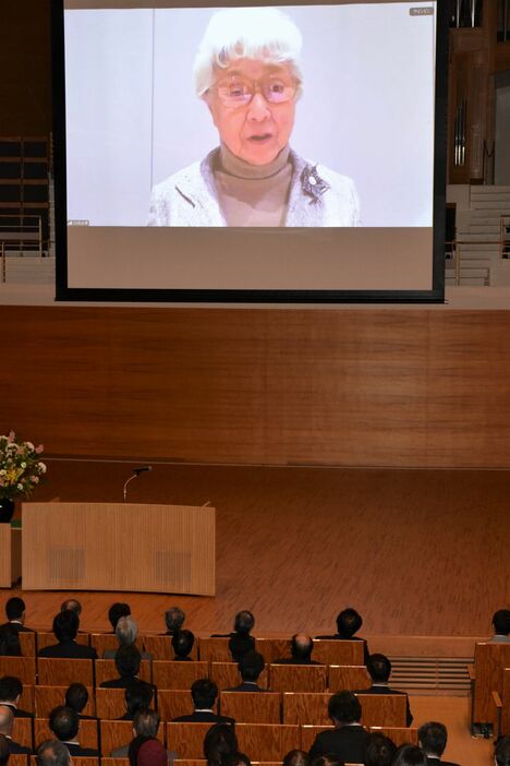 横田めぐみさんへの思いをオンラインで話す母の早紀江さん＝16日午後、新潟市中央区（本田賢一撮影）