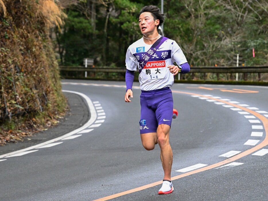 第100回箱根駅伝では6区を走った駒澤大・帰山侑大。上尾ハーフで2位と結果を出した photograph by Nanae Suzuki