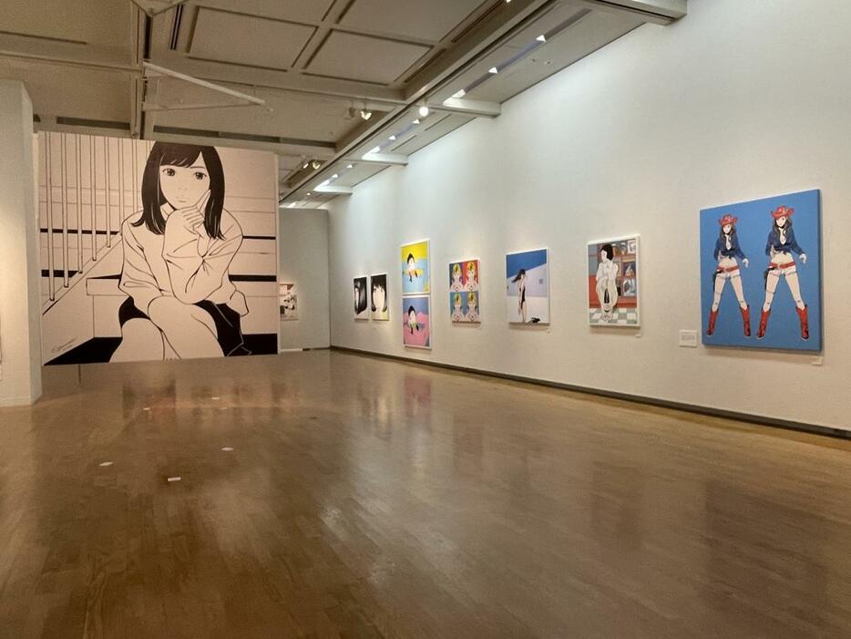 福岡アジア美術館で開催中の展覧会「江口寿史展」の会場の様子 （C）2024 Eguchi Hisashi