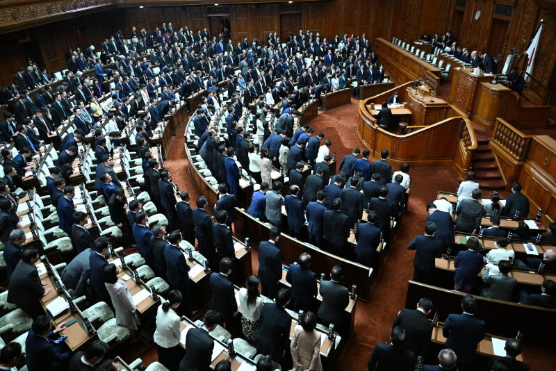 第216回臨時国会が召集され、衆院本会議に臨む議員ら＝国会内で2024年11月28日午後1時2分、平田明浩撮影