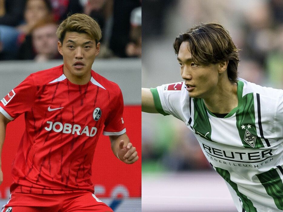 ブンデスリーガで好調の堂安律（左）と板倉滉（右）。サッカー日本代表での活躍にも期待　photo by Getty Images