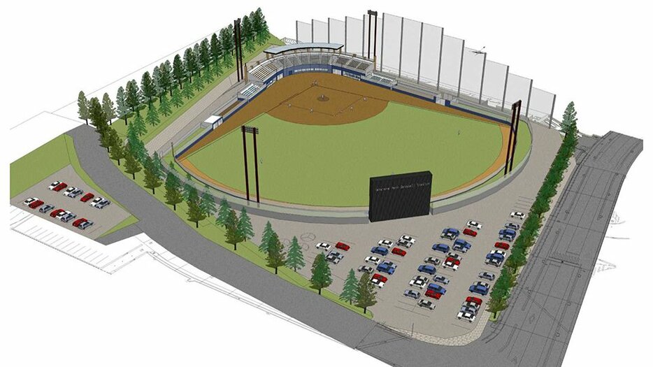 中山公園の新野球場のイメージ図