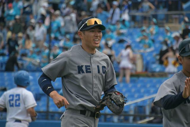 慶大の清原正吾=4月13日、神宮