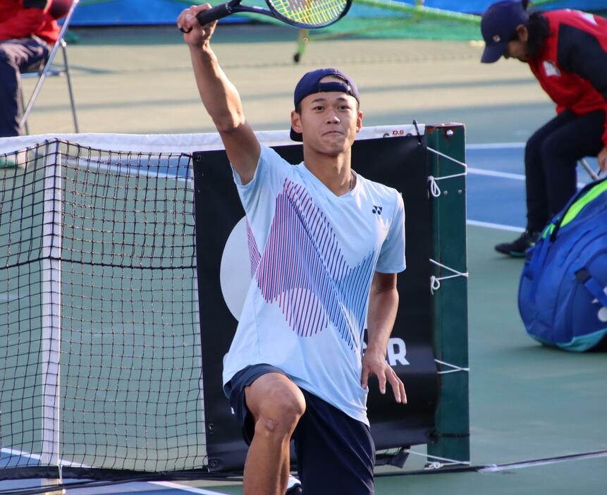 勝利した坂本怜[画像/tennis365.net]