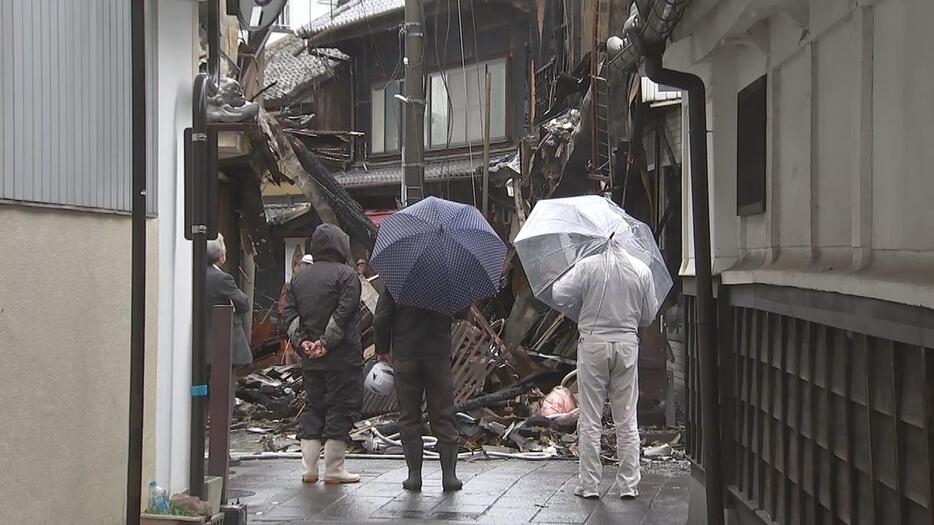 臼杵市の火事現場（26日）