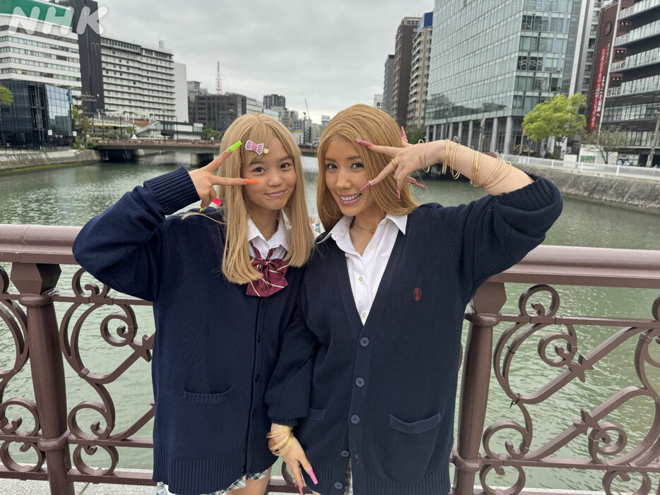 仲里依紗（右）と大島美優（インスタグラムasadora_bk_nhkより）