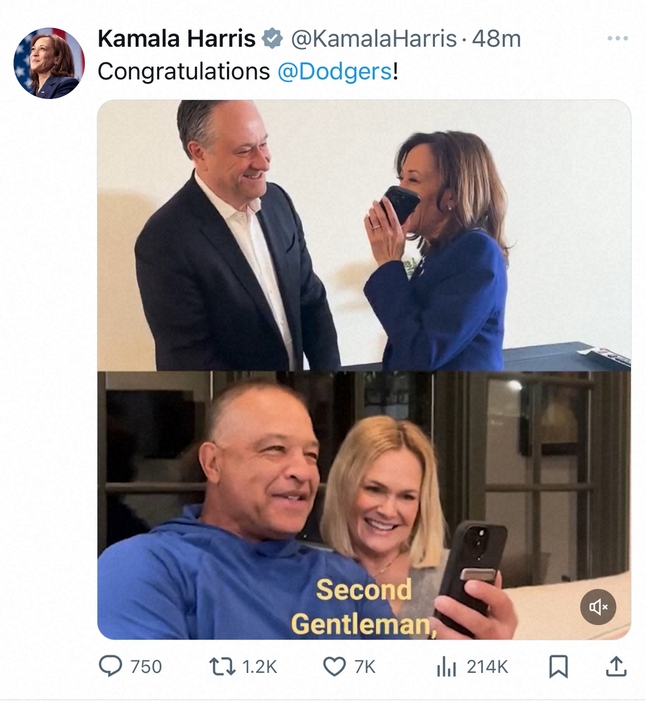 カマラ・ハリス氏のX（＠KamalaHarris）のXから