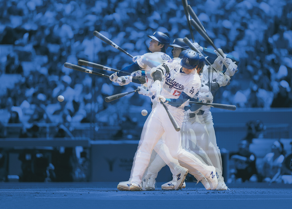 大谷翔平のスイング（合成写真）