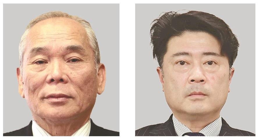 永原譲二・大任町長（左）と村上卓哉・田川市長