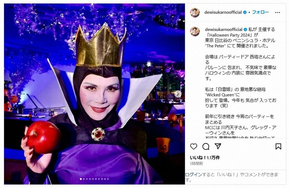 デヴィ夫人のインスタグラム