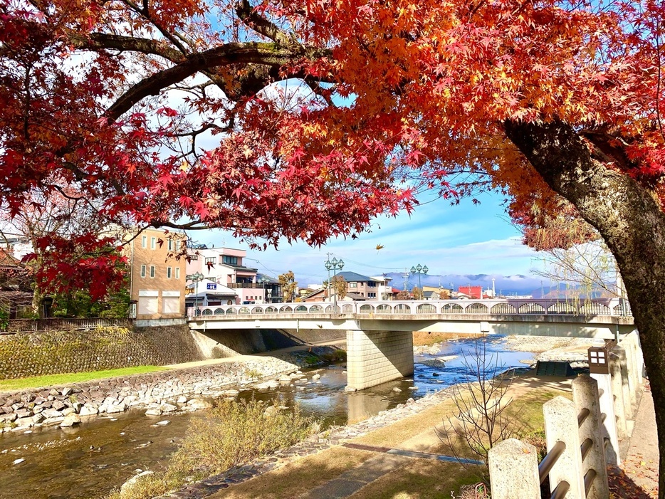 宮川朝市が開かれている宮川沿いからみた弥生橋