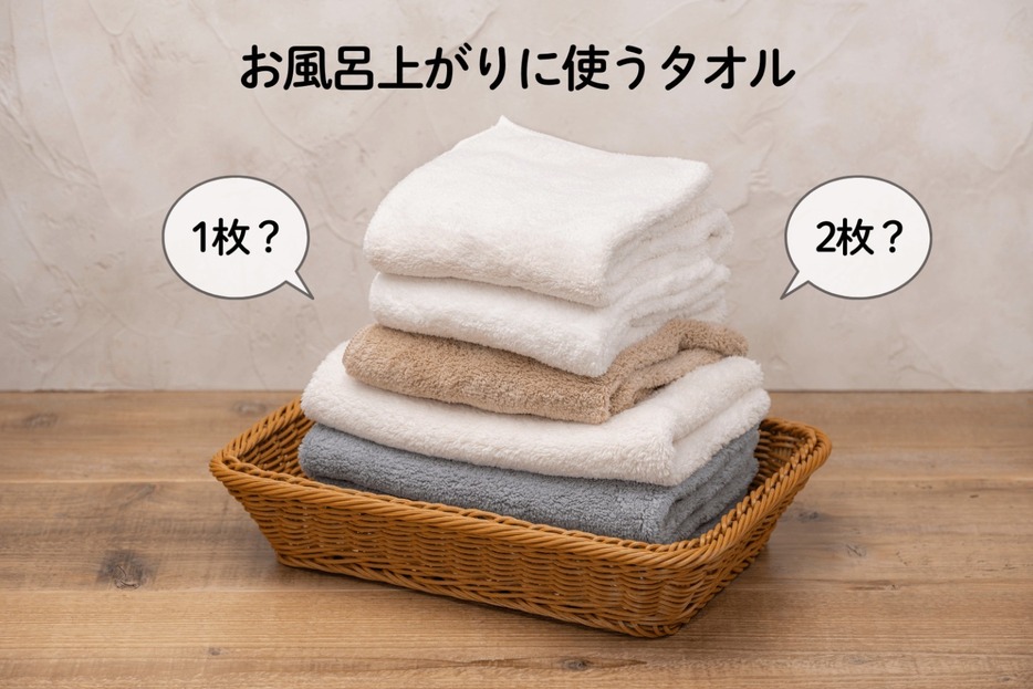 「お風呂上がりのタオル」体と髪で使い分ける？