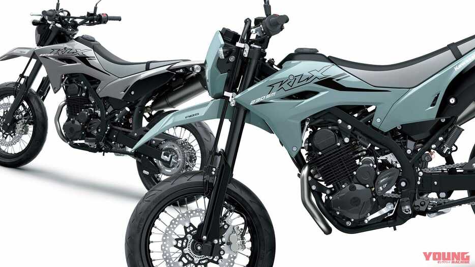 カワサキ新型「KLX230SM」登場！ フレームと足まわりを再設計、デザイン刷新＆スマホ接続機能をゲット