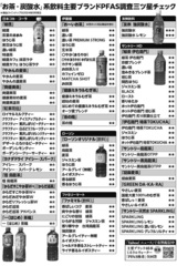 「お茶・炭酸水」系飲料主要ブランド　PFAS調査三ツ星チェック