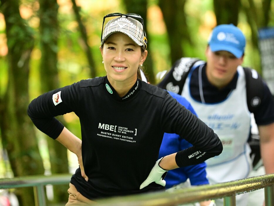 今季限りで第一線から退くことを表明した上田桃子（38歳） photograph by Atsushi Tomura/Getty Images