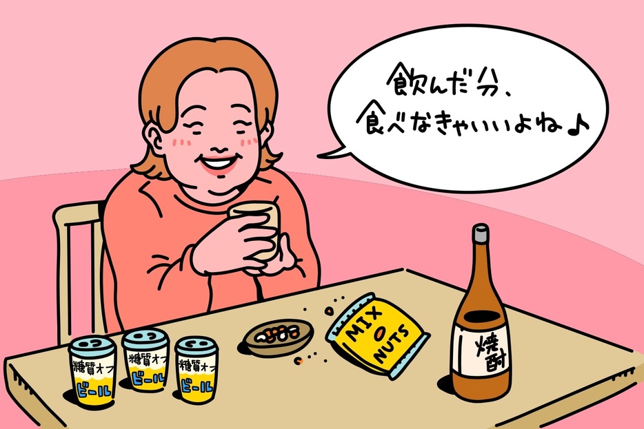 お酒は飲むけどあまり食べない。なのに一向に痩せないんですけど？