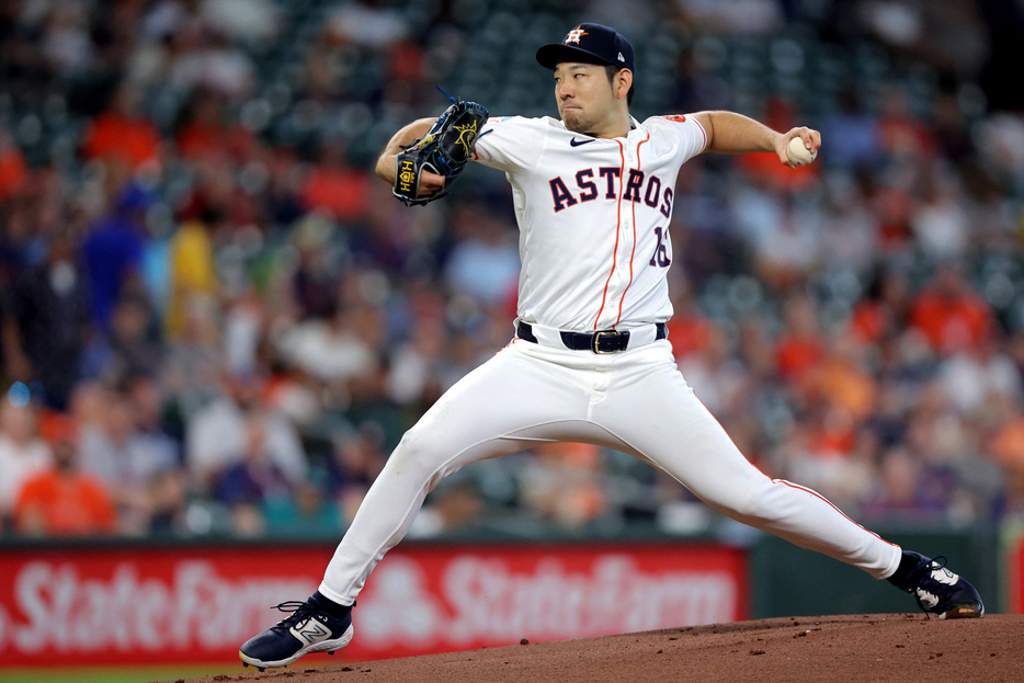 ＭＬＢ公式ウェブサイトは１日、ＦＡとなった選手を発表。菊池雄星（写真）、藤浪晋太郎両投手の名前も含まれた。米テキサス州ヒューストンで９月撮影（２０２４年　ロイター/USA TODAY Sports）