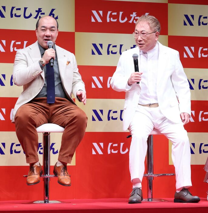 西村誠司社長（左）と高須克弥氏