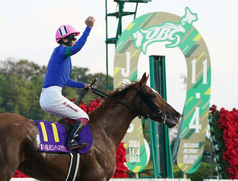 JBCレディスクラシックを制したアンモシエラと横山武史騎手＝佐賀競馬場（撮影・岩川晋也）