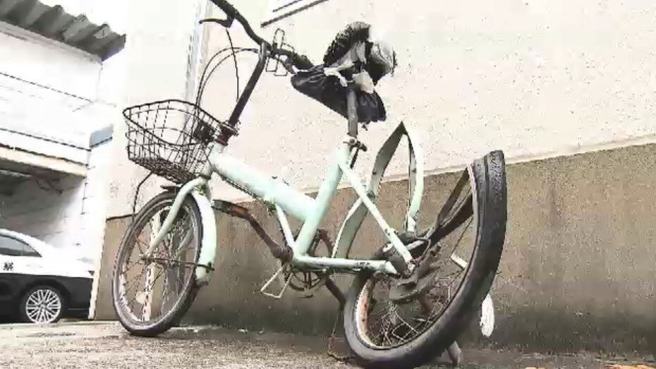 追突された自転車