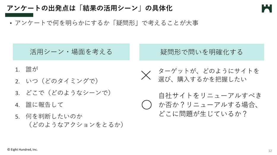 結果の活用シーンの具体化