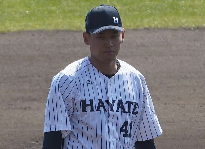 阪神から育成３位指名を受けた早川。念願のNPB入りが叶った。写真：岩国誠