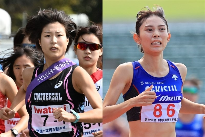 東日本女子駅伝にエントリーした千葉の鷲見梓沙と東京の道下美槻