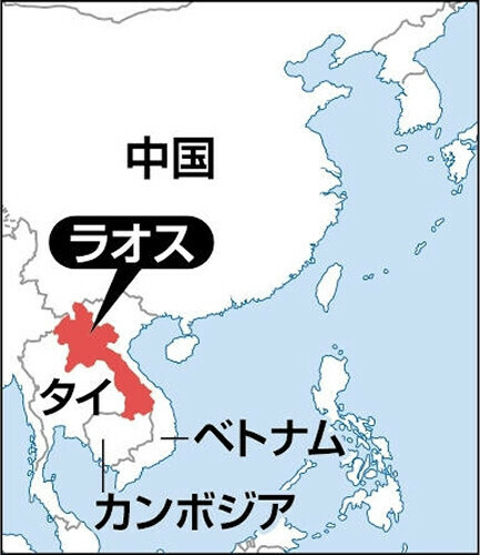 ラオスの地図