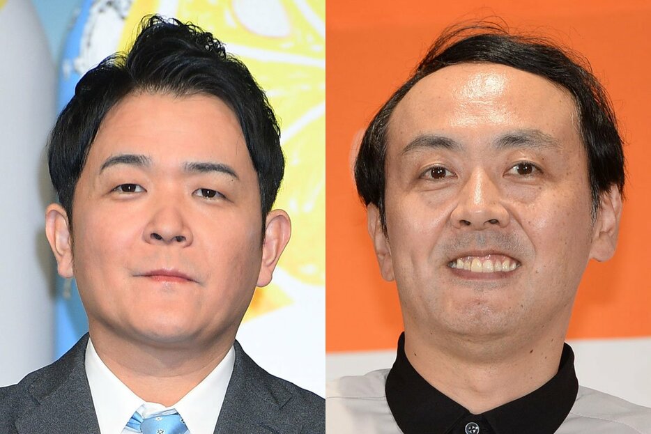 千鳥・ノブ(左)とアンガールズ・田中卓志