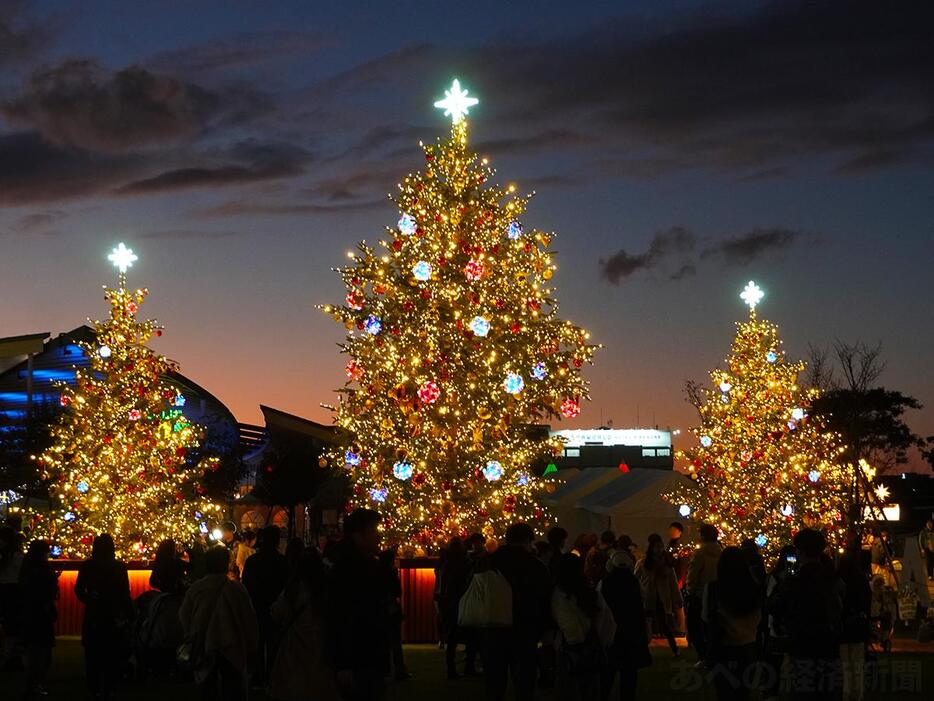 「クリスマスマーケットin大阪」のクリスマスツリー