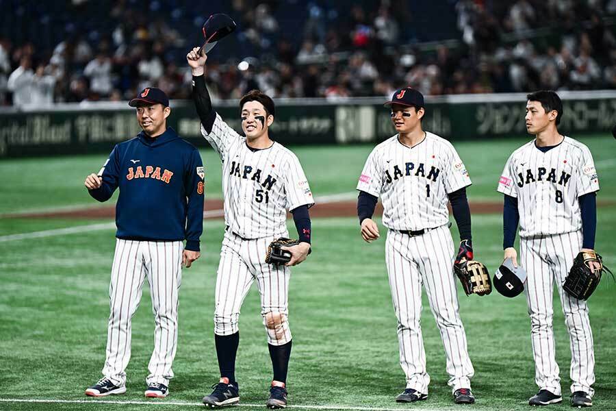 スーパーラウンド初戦、9-1で米国に勝利した侍ジャパン【写真：中戸川知世】