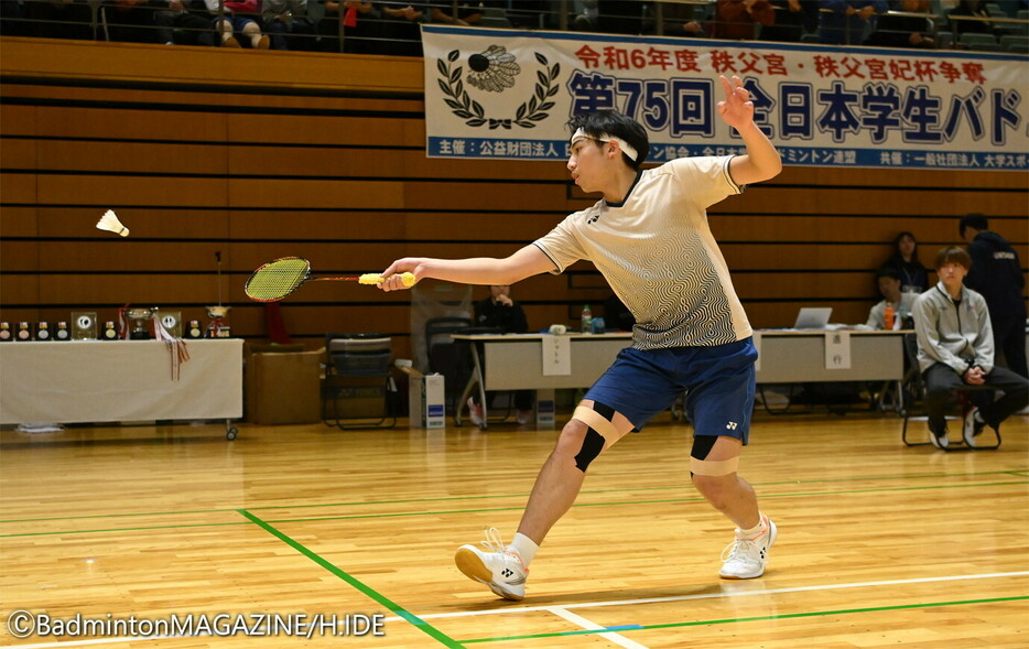 日本大は阿部大輔などシングルス陣がつくったリードで、試合を優位に運んで決勝進出