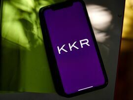 The KKR & Co. logo. Photographer: Gabby Jones/Bloomberg