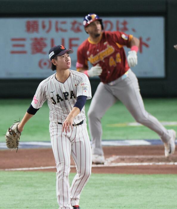 逆転弾を浴びた侍ジャパン・井上温大投手（巨人）