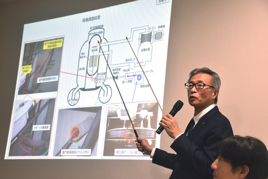 東北電力は１１日、東日本大震災以来１３年ぶりの再稼働後、計測器トラブルで停止させた女川原発２号機について、計測器のケーブルを原子炉内に送り込むための案内管接続部が外れたことが原因だったと発表した。