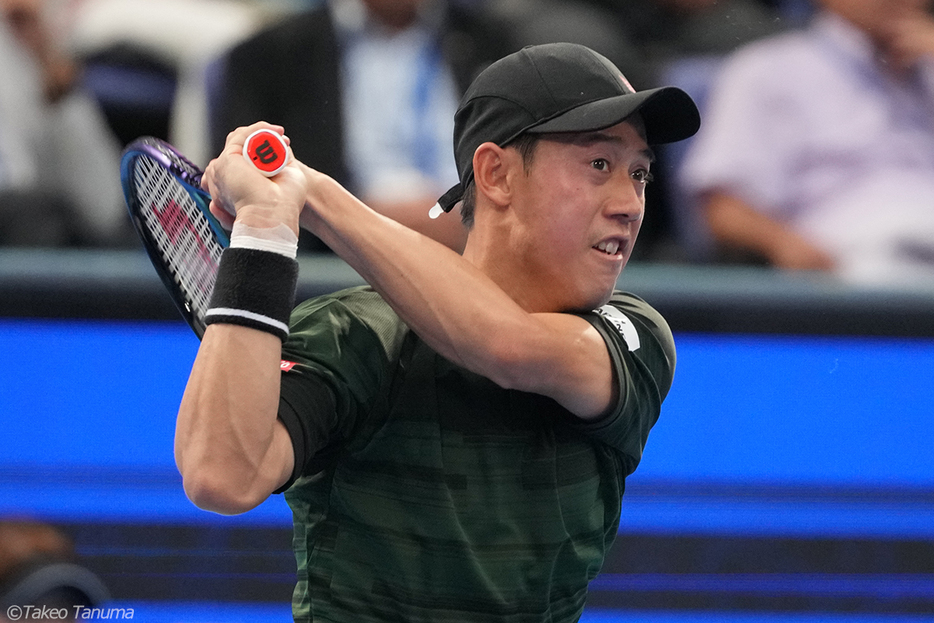 世界59位に敗れて決勝進出とはならなかった錦織圭（写真：田沼武男 Photo by Takeo Tanuma）