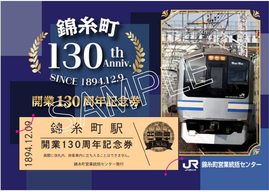 電子スタンプラリーで先着2000人に配布する「開業130周年記念硬券レプリカ」