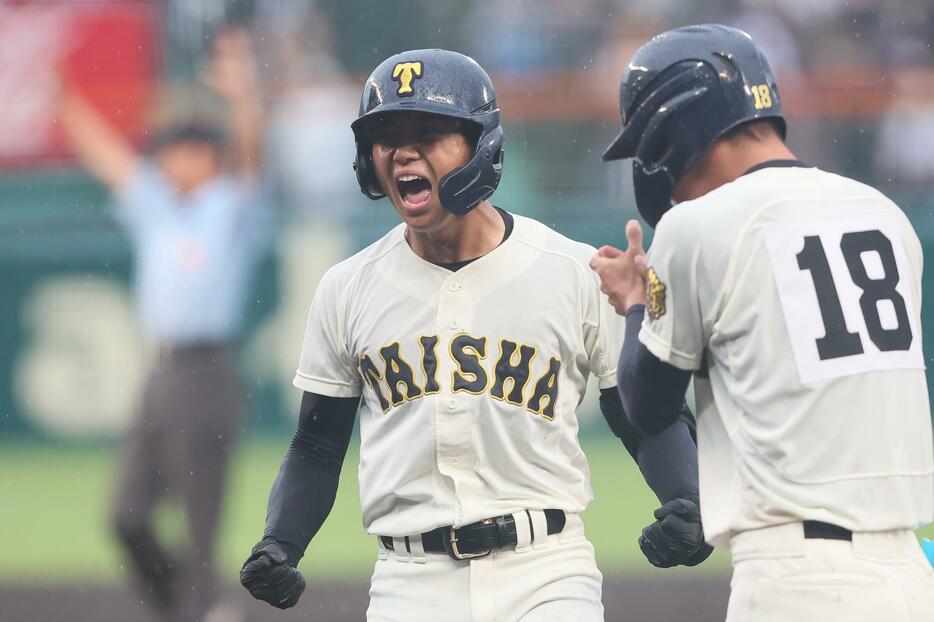 甲子園で躍動した大社・藤原 佑外野手（撮影：柳瀬心佑）