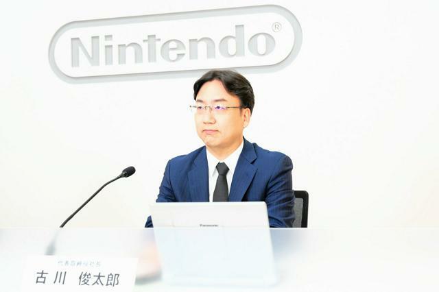 決算会見に臨む任天堂の古川俊太郎社長=5日、同社提供