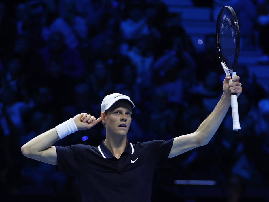 「Nitto ATPファイナルズ」（イタリア・トリノ）のラウンドロビンで2連勝を飾ったヤニク・シナー（イタリア）（Getty Images）