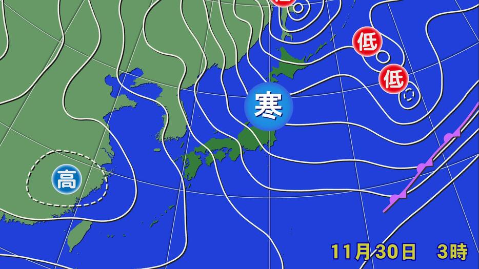 実況天気図＋寒マーク