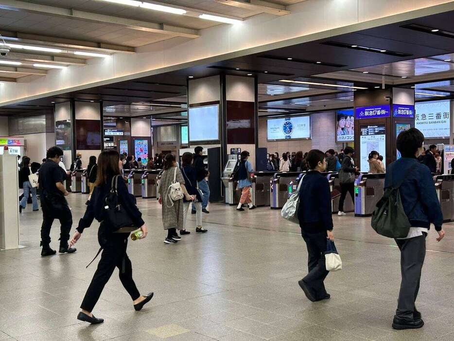 現在の阪急大阪梅田駅 。巨大ターミナルだ＝大阪市北区