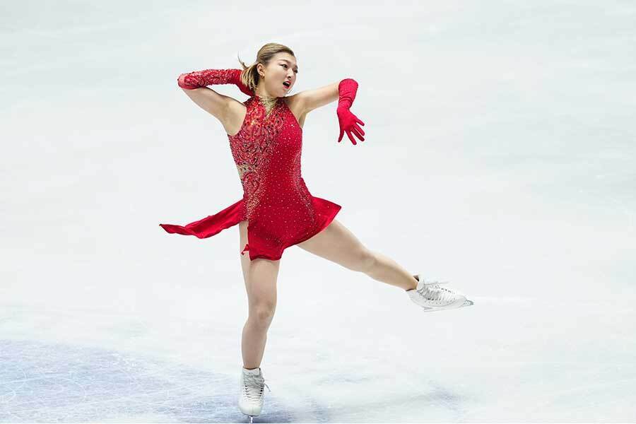 フィギュアNHK杯、首位発進を決めた坂本花織【写真：荒川祐史】