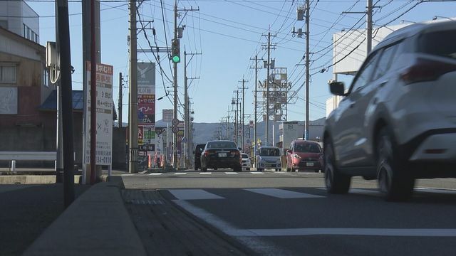 事故現場＝9日午後2時、福井市舞屋町