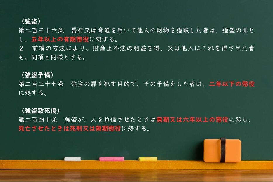 強盗に関する法律は（弁護士ドットコムニュース作成）